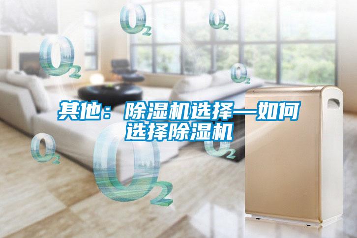 其他:除濕機選擇—如何選擇除濕機