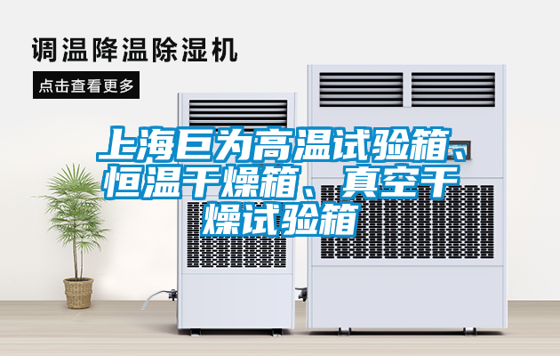 上海巨為高溫試驗箱、恒溫干燥箱、真空干燥試驗箱